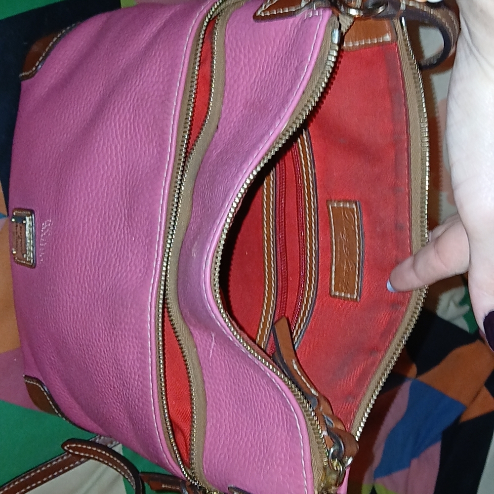 Dooney & Bourke Pink and Brown Shoulder Bag - Picture 1 of 4